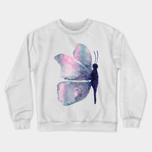 beautiful pink blue purple watercolour butterfly watercolor butterflies butterfly Crewneck Sweatshirt